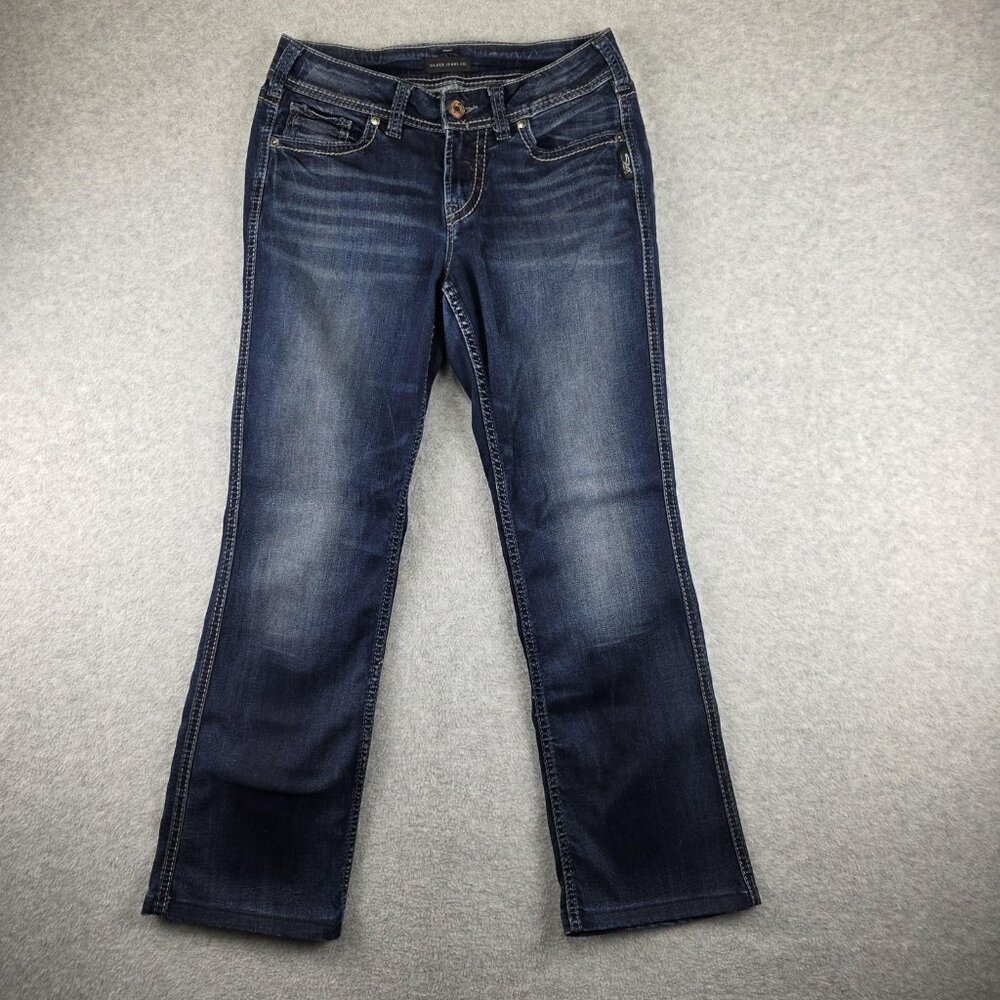 Silver Jeans Co Suki Slim Boot Jeans Womens W29/L29 Blue Dark Wash Mid Rise